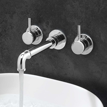 Crosswater MPRO Industrial 3 Hole Wall Mounted Basin Mixer Tap