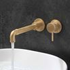 Crosswater MPRO Industrial 2 Hole Wall Mounted Basin Mixer Tap - Unlacquered Brushed Brass
