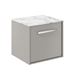 Crosswater Infinity Single Wall Mounted Storm Grey Drawer Unit with Carrara Marble Worktop - 500mm - Brushed Brass Handle