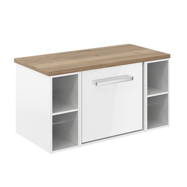 Crosswater Infinity Single Wall Mounted Drawer Unit and Double Base Unit with Worktop - 900mm
