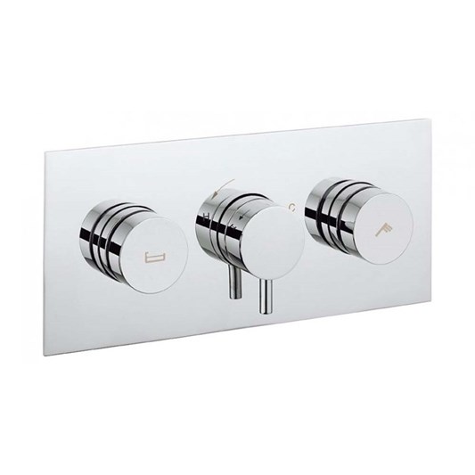 Crosswater Dial Kai Lever Concealed Thermostatic 2 Outlet Bath Valve