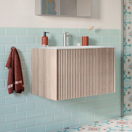 Crosswater Limit 700mm Wall Hung Single Slatted Drawer Vanity Unit & Basin Options