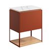 Crosswater Mada 500mm Vanity Unit and Countertop & Framed Shelf - Soft Clay