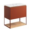 Crosswater Mada 600mm Vanity Unit and Countertop & Framed Shelf - Soft Clay
