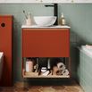 Crosswater Mada 600mm Vanity Unit and Countertop & Framed Shelf - Soft Clay