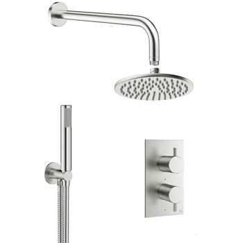 Crosswater MPRO 2 Outlet 2 Handle Shower Bundle - Brushed Stainless Steel Effect