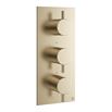 Crosswater MPRO 2 Outlet Concealed Thermostatic Shower Valve - Brushed Brass (3 Handles)