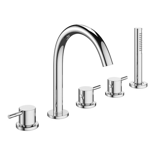 Crosswater MPRO 5 Hole Bath Mixer Tap with Shower Handset - Chrome