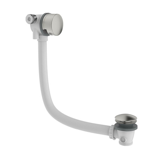 Crosswater MPRO Overflow Bath Filler with Click Clack Waste - Brushed Stainless Steel
