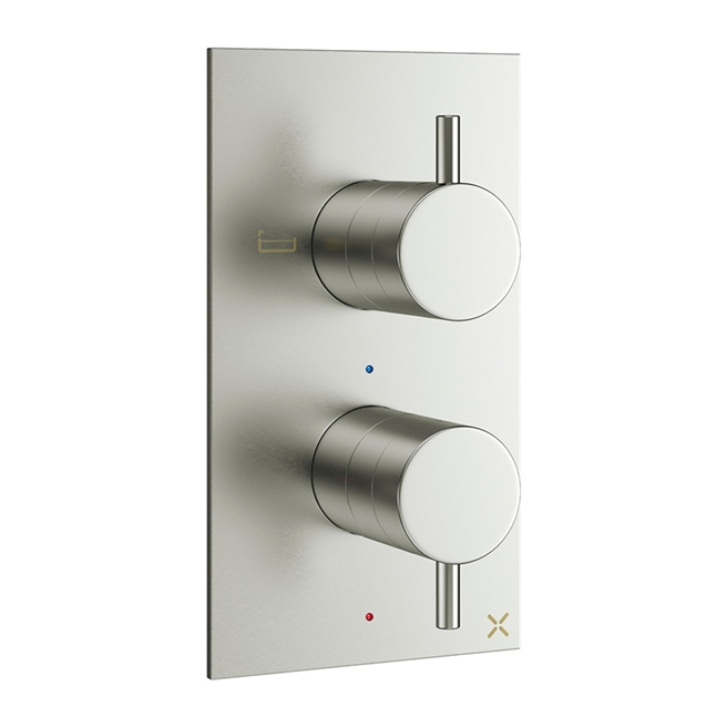 Crosswater MPRO 2 Outlet Concealed Thermostatic Bath and Shower Valve - Brushed Stainless Steel
