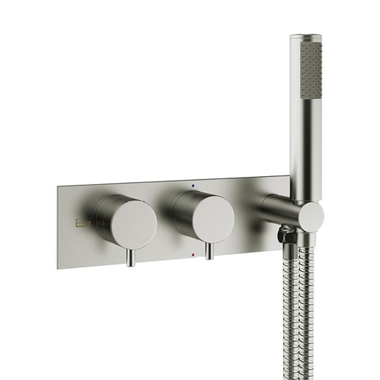 Crosswater MPRO 2 Outlet Concealed Thermostatic Bath Shower Valve with Handset - Brushed Stainless Steel