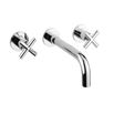 Crosswater MPRO 3 Hole Wall Mounted Basin Mixer Tap with Crosshead Handles - Polished Chrome