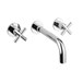 Crosswater MPRO 3 Hole Wall Mounted Basin Mixer Tap with Crosshead Handles