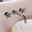 Crosswater MPRO 3 Hole Wall Mounted Basin Mixer Tap with Crosshead Handles - Polished Chrome