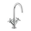 Crosswater MPRO Mono Basin Mixer Tap with Crosshead Handles - Polished Chrome