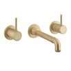 Crosswater MPRO Industrial 3 Hole Wall Mounted Basin Mixer Tap - Unlacquered Brushed Brass