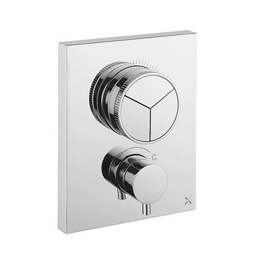 Crosswater MPRO Push 3 Outlet Concealed Valve - Crossbox Technology - Chrome