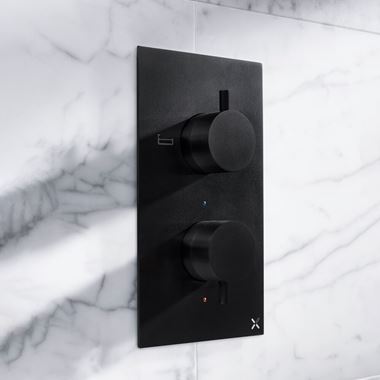 Crosswater MPRO 2 Outlet Concealed Thermostatic Bath and Shower Valve - Matt Black