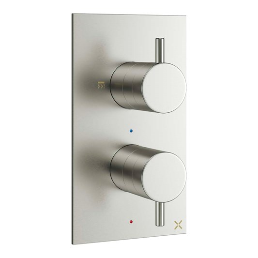 Crosswater MPRO Concealed Thermostatic 2 Outlet Shower Valve - Brushed Stainless Steel