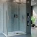Crosswater Optix 10 Pivot Shower Door with Inline Panel and Optional Side Panel - Brushed Stainless Steel