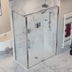Crosswater Optix 10 Pivot Shower Door with Inline Panel and Optional Side Panel - Polished Stainless Steel
