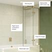 Crosswater Optix 10 Hinged Bath Screen with Inline Panel - Brushed Brass - 1500 x 900mm