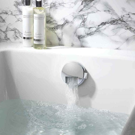 Crosswater Slimline Extended Overflow Bath Filler with Click Clack Waste - 100cm