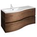 Crosswater Svelte 100 Wall Hung Vanity Unit with Basin - American Walnut - 1 Tap Hole
