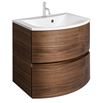 Crosswater Svelte 60 Wall Mounted Vanity Unit with Basin - 1 Tap Hole - American Walnut