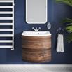 Crosswater Svelte 60 Wall Mounted Vanity Unit with Basin - 1 Tap Hole - American Walnut