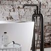 Crosswater Union Floorstanding Bath Shower Mixer Tap with Wheels - Brushed Black Chrome