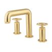 Crosswater Union 3 Hole Basin Mixer Tap with Wheels - Brushed Brass