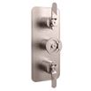 Crosswater Union 2 Outlet 3 Handle Concealed Thermostatic Shower Valve with Wheel & Levers - Brushed Nickel