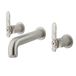 Crosswater Union 3 Hole Wall Mounted Basin Mixer Tap with Levers - Brushed Nickel