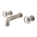 Crosswater Union 3 Hole Wall Mounted Basin Mixer Tap with Wheels - Brushed Nickel