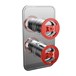 Crosswater Union 1 Outlet Concealed Thermostatic Shower Valve with Red Wheels - Chrome