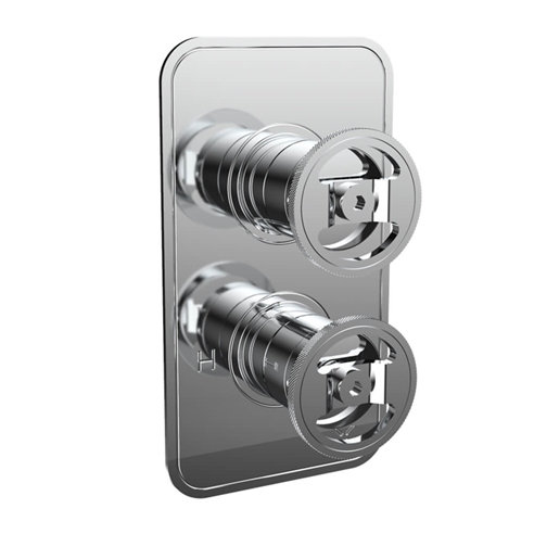 Crosswater Union 2 Outlet Concealed Thermostatic Shower Valve with Wheels - Chrome
