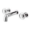 Crosswater Union 3 Hole Wall Mounted Basin Mixer Tap with Wheels - Chrome
