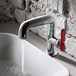 Crosswater Union WRAS Approved Mono Basin Mixer Tap - Chrome & Red Lever
