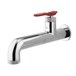 Crosswater Union 1 Hole Wall Mounted Basin Mixer Tap - Chrome & Red Lever