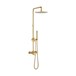 Crosswater Union Thermostatic Exposed Shower Kit with Fixed Head & Handset - Brushed Brass