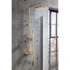 Crosswater Union Thermostatic Exposed Shower Kit with Fixed Head & Handset - Brushed Brass