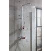 Crosswater Union Thermostatic Exposed Shower Kit with Fixed Head & Handset - Chrome with Red Lever & Wheel