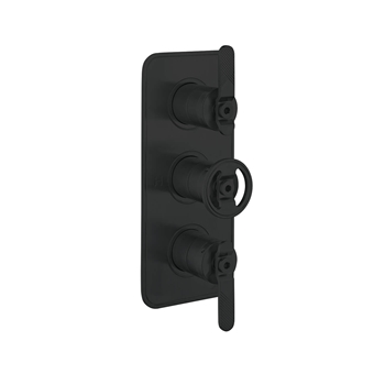 Crosswater Union WRAS Approved Matt Black 3 Outlet Concealed Thermostatic Shower Valve