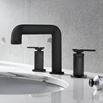 Crosswater Union WRAS Approved 3 Hole Basin Mixer Tap with Levers - Matt Black