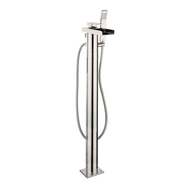 Crosswater Water Square Floorstanding Waterfall Bath and Shower Mixer with Kit