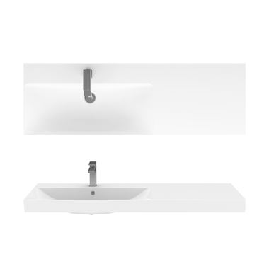 Crosswater Zion 1210mm Wall Mounted or Countertop Basin - Left or Right Hand
