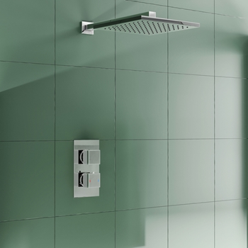 Delilah Concealed Thermostatic Shower Valve & ABS Fixed Shower Head