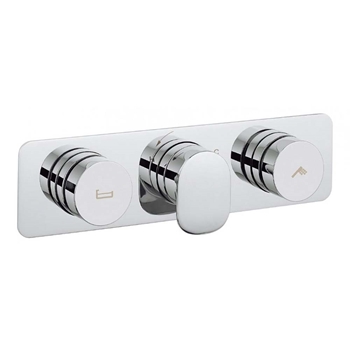 Crosswater Dial Pier Concealed Thermostatic 2 Outlet Bath Valve
