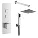 Bertie Concealed Thermostatic Push Button Shower Valve, 200mm Fixed Head & Shower Handset Kit - 180mm Ceiling Arm